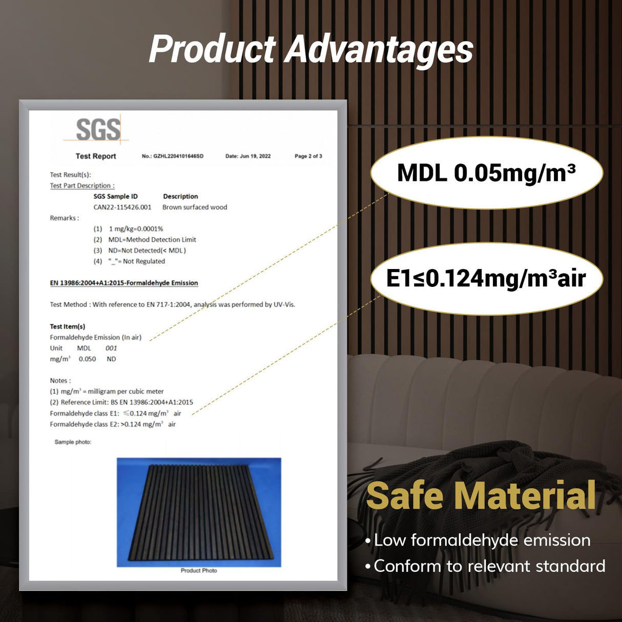 TONOR 2PCS Wood Slat Panels, 48” x 24”Adhesive Acoustic Panels for Wall, Decorative 3D Fluted Panels for Sound Absorbing, Soundproof Panels with Wood Finish for Living Room, Ebony Wood Black TONOR