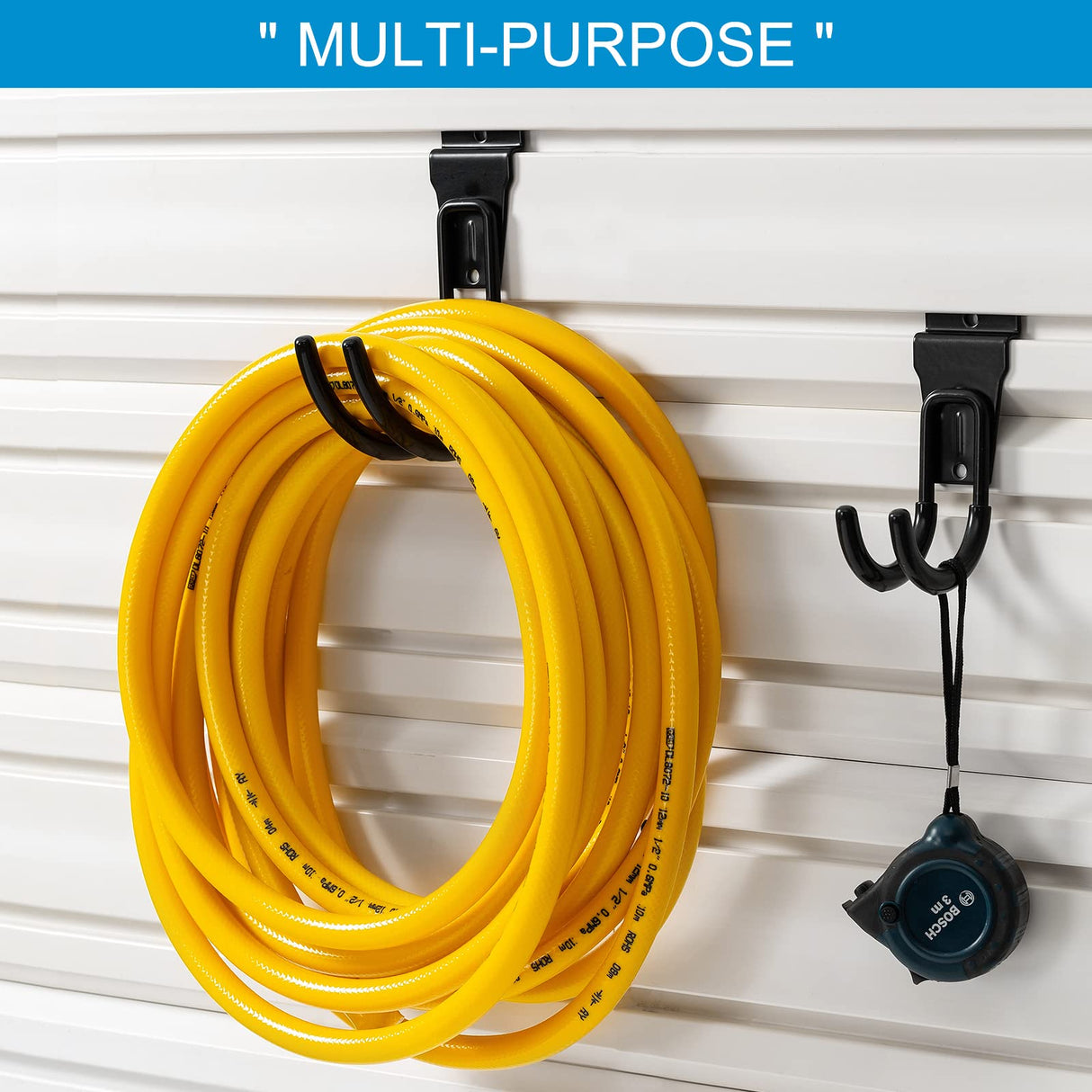 PYBTOOL 16 Pack Slatwall Hooks, Slatwall Accessories for Garage Storage, Heavy Duty Slat Wall Hanger(Black) PYBTOOL