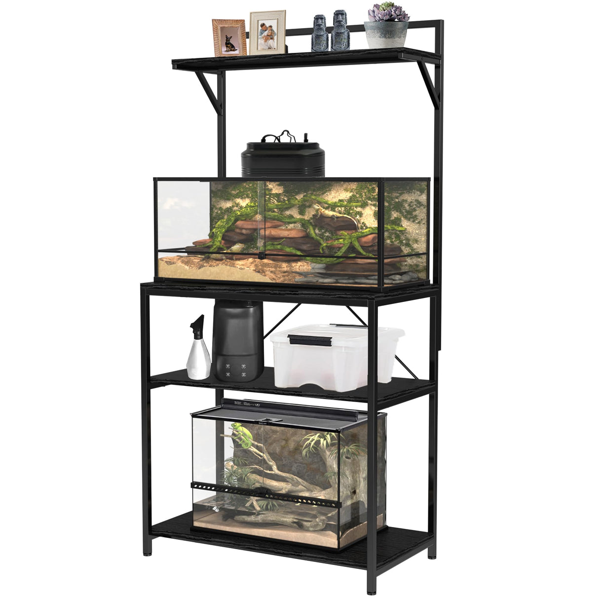 GDLF 20-29 Gallon Fish Tank Stand with Plant Shelf, Aquarium Stand with Storage Shelf for 20 Gallon Long Aquarium 30.7" x 16.53" Tabletop Fits Aquarium,Turtle Tank or Reptile Terrariums GDLF