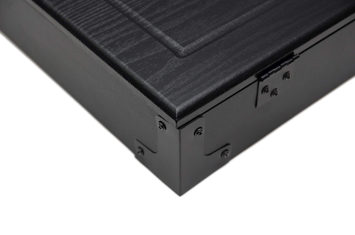 HAN'S DELTA Professional Bristle Dartboard Cabinet Set, Metal Corner Reinforcement, Regulation Steel Tip Dartboard, Includes 6 Steel Tip Darts and Scoreboards (Black) HAN'S DELTA