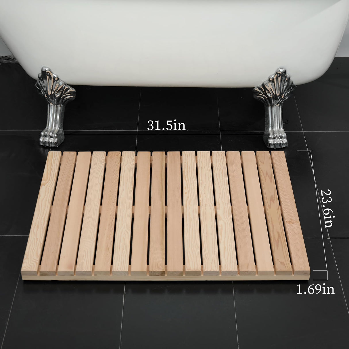 bingaai Cedar Wood Shower Mat, Cedar Wooden Bath Mats, Wood Bath Mat 31.5 × 23.6 in, Shower Stall Mat Non-Slip for Bathroom Bathtub Spa Sauna Garden Home, Wooden Floor Mat Large for Indoor and Outdoor bingaai