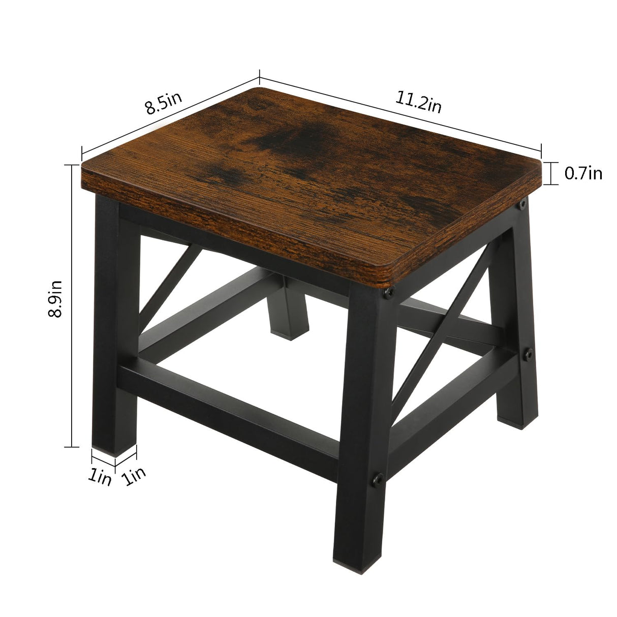 YINMIT Wooden Step Stool for Adults and Kids, Rectangular Step Stool for High Bed, Step Stool Kids Helper with Non-Slip Feet, Using for Bedroom, Living Room and Kitchen, Hold Up to 500 lbs YINMIT