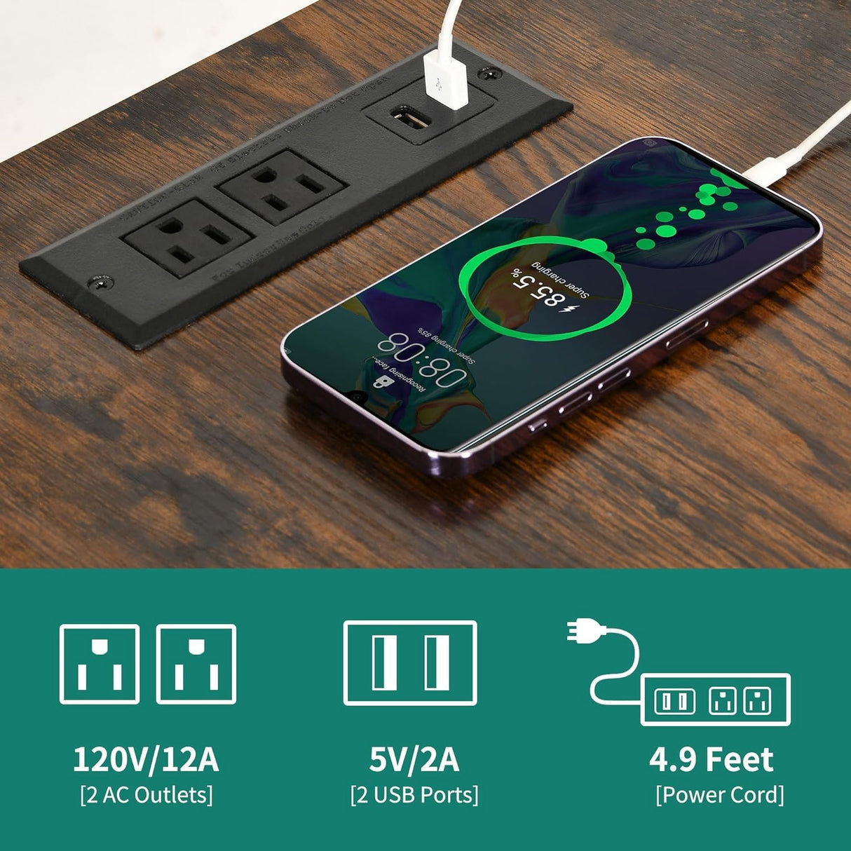 YITAHOME Mobile Kitchen Island Cart with Power Outlet, 33 Inch Rolling Kitchen Cart with Storage, Small Serving Utility Carts on Wheels with Open Shelves for Kitchen, Dining Room, Rustic Brown YITAHOME