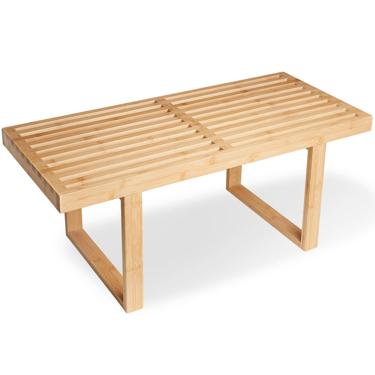 SWEVEN Natural Slat Entryway Bench, Bedroom Bench, Living Room Bench, Dining Bench, Entry Way Bench | Perfect Wooden Bench for Bedroom End of Bed, Bathroom, Kitchen, Foyer, Hallway and More. SWEVEN