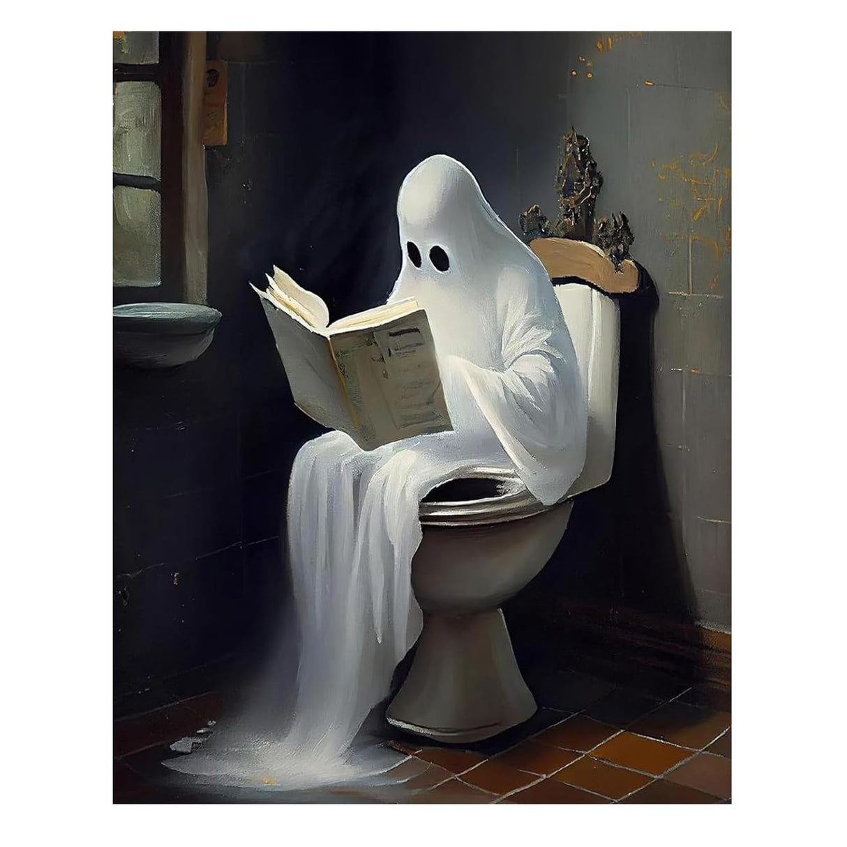 Reivworl Halloween Paint by Numbers Kit for Adults, Ghost Paint by Numbers, Adult Paint by Number Kits for Gifts and Home Wall Decor 16x20 Inch Reivworl