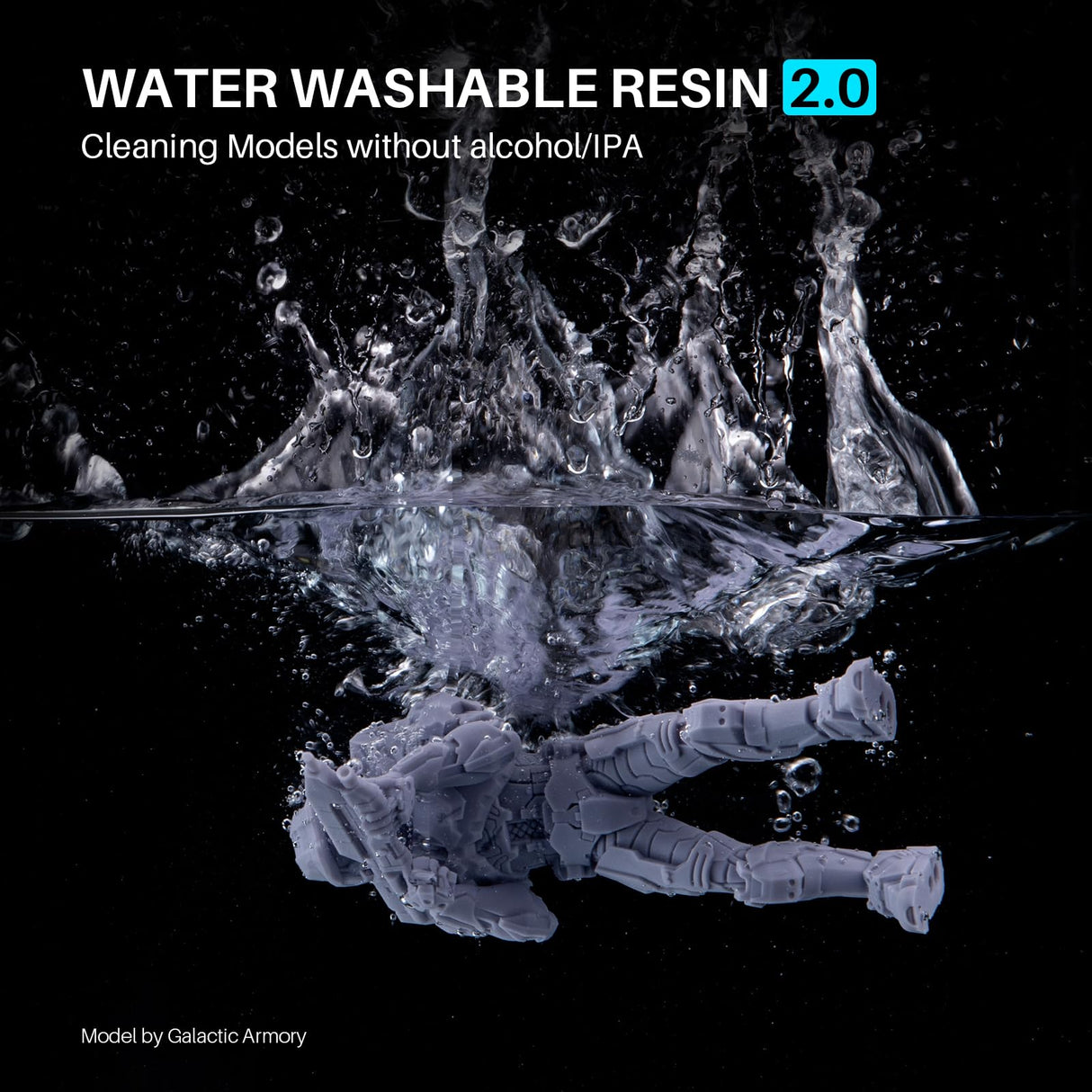 ELEGOO Water Washable 3D Printer Resin 2.0, 405nm UV-Curing 3D Resin with Lower Viscosity, Higher Toughness, Compatible with Saturn Mars Jupiter MSLA DLP LCD 3D Printers, Ceramic Grey 2000g ELEGOO