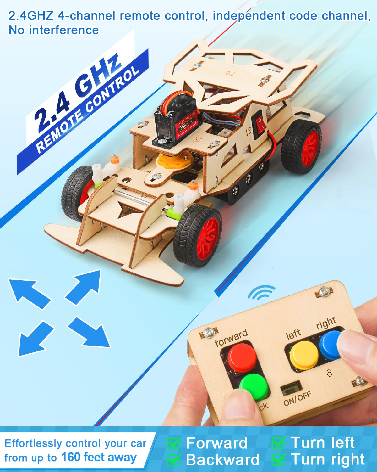 Poraxy STEM Toys for Boys Age 8-12, Building Remote Control Car, STEM Kits for Kids 8-10, Wooden 3D Puzzles 8-13 Science Projects Model, Birthday Gifts for 8 9 10 11 12 13 14 Year Old Teen Boys Girls Poraxy