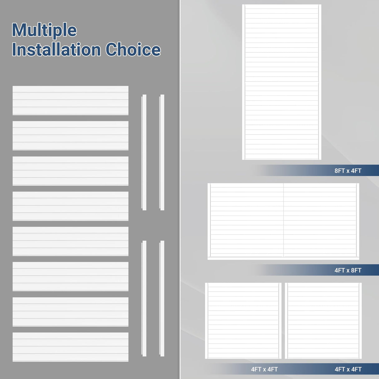 Neoaider Slatwall Panel 8 FT x 4 FT, Interlocking Slat Wall Paneling, Wall Mounted PVC Wallpanel, Suitable for Garage Storage and Organizer, Slatwall Board, Shelves - White Neoaider