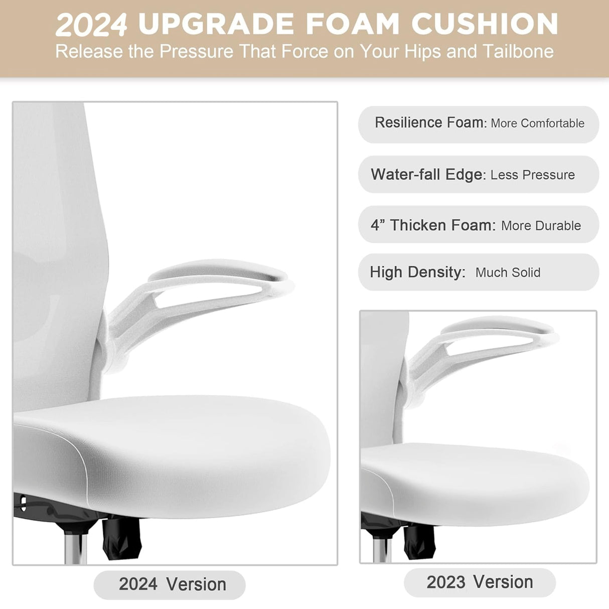 Mimoglad Office Chair, High Back Ergonomic Desk Chair with Adjustable Lumbar Support and Headrest, Swivel Task Chair with flip-up Armrests for Guitar Playing, 5 Years Warranty Mimoglad