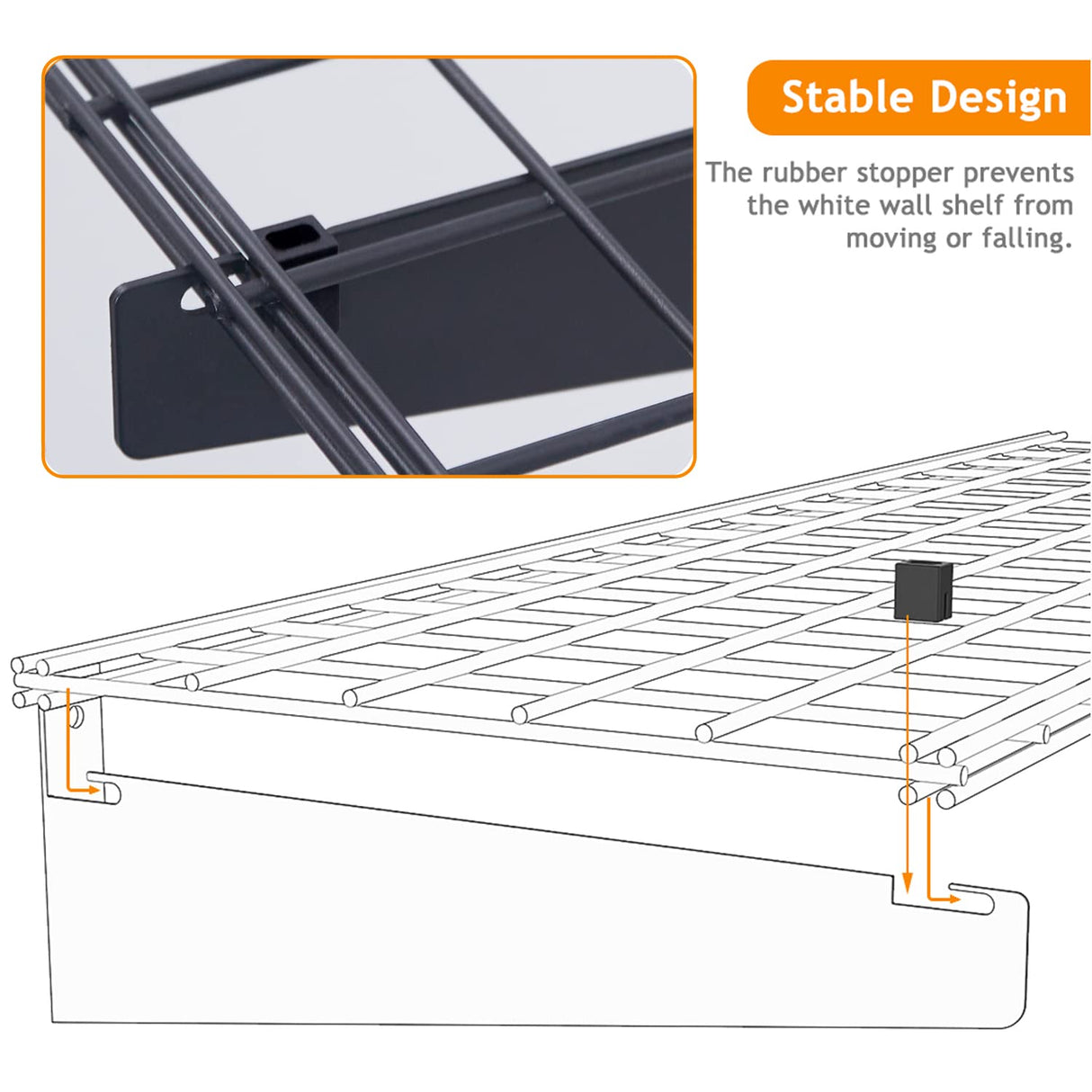 Wallmaster 2-Pack 15x45 Heavy Duty Garage Wall Shelving 45-inch-by-15-inch Wall Mount Garage Storage Rack Floating Shelves Max Load 400lb Black Wallmaster