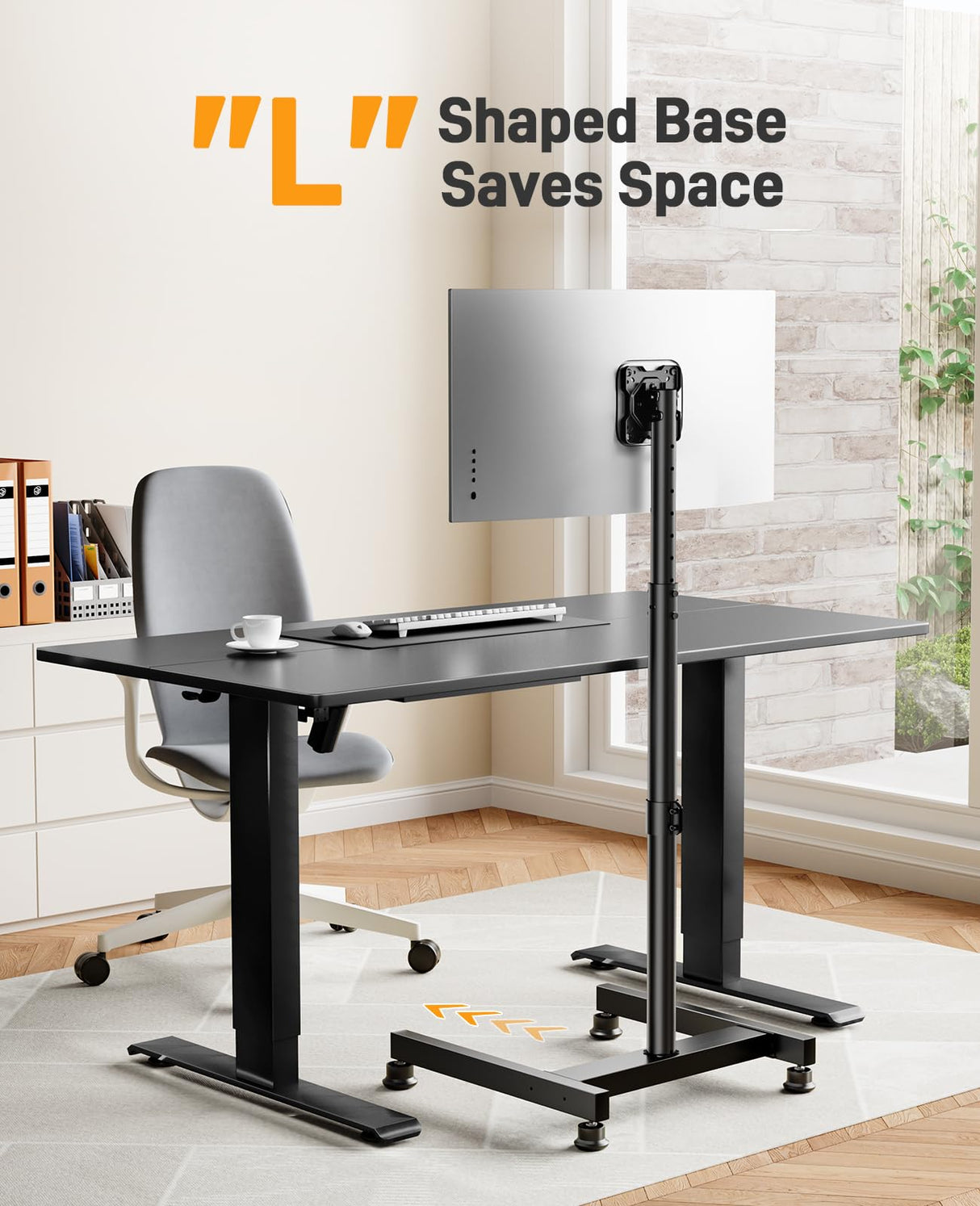 Perlegear Floor TV Stand with Mount for 26-50 inch TVs up to 55 lbs, TV Floor Stand with Rotation, Tilt, Level, Height Adjustable TV Stand for Bedroom/Living Room, Max VESA 300x300mm, PGFS12 Perlegear