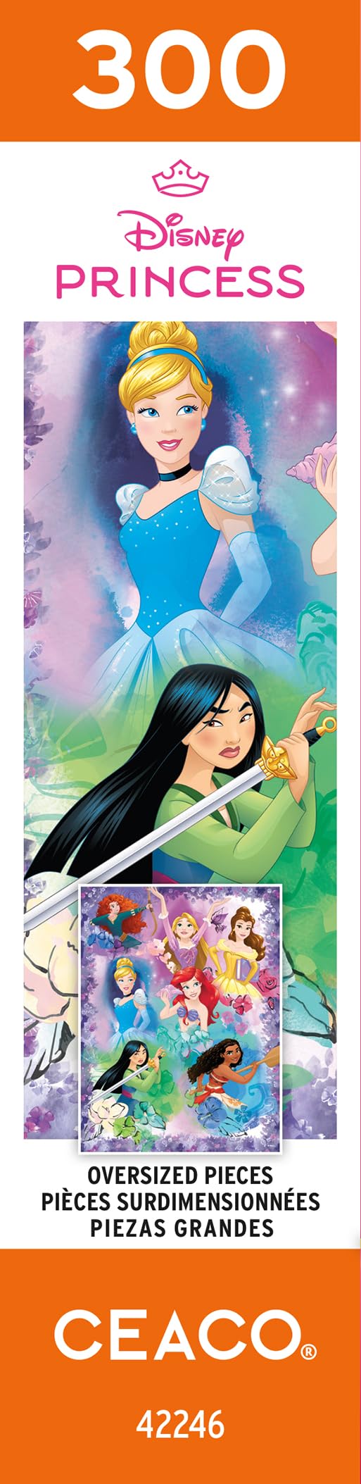 Ceaco - Disney - Purple Princess Collage - 300 Oversized Piece Jigsaw Puzzle Ceaco