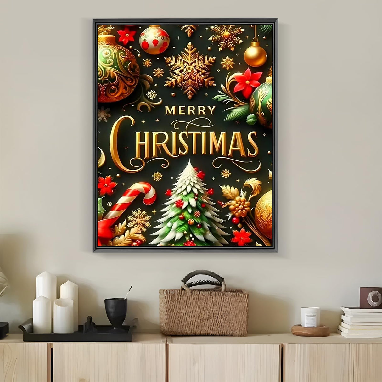 Merry Christmas Tree Diamond Painting Kits for Adults, 5D Diamond Art Kits for Adults Beginners, DIY Full Round Drill Diamond Dot Painting Gem Art Kits for Adult, Home Wall Decor 11.8x15.7 Inch LKHMVCA