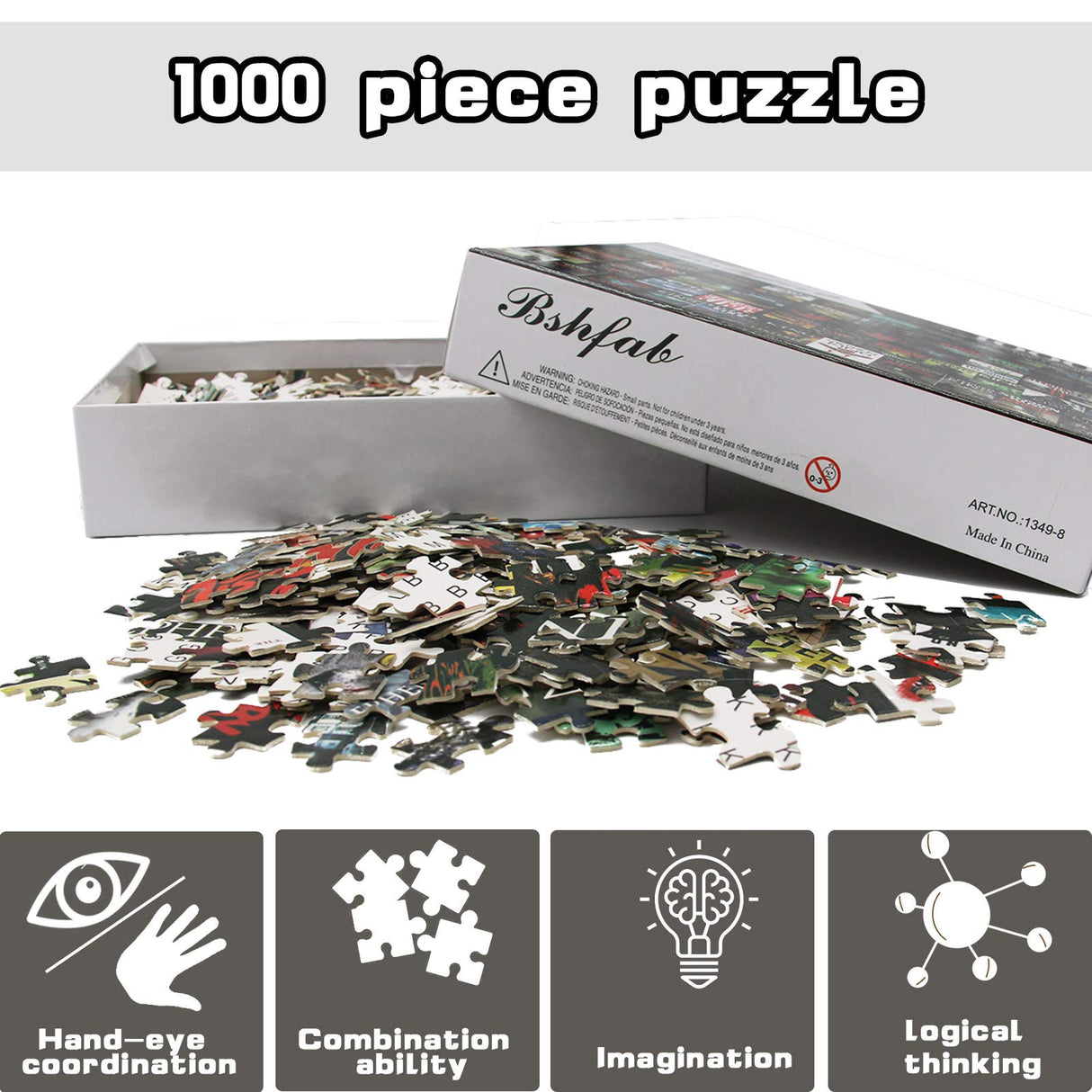 Stephen King Horror Novels 1000 Pieces Large Jigsaw Puzzles for Adults and Teens Ages 12 and Up Intellectual Puzzles Personalized Gift Ideal for DIY,Relaxation,Hobby,Entertainment 19.7x27.6 Inches BAIMAN