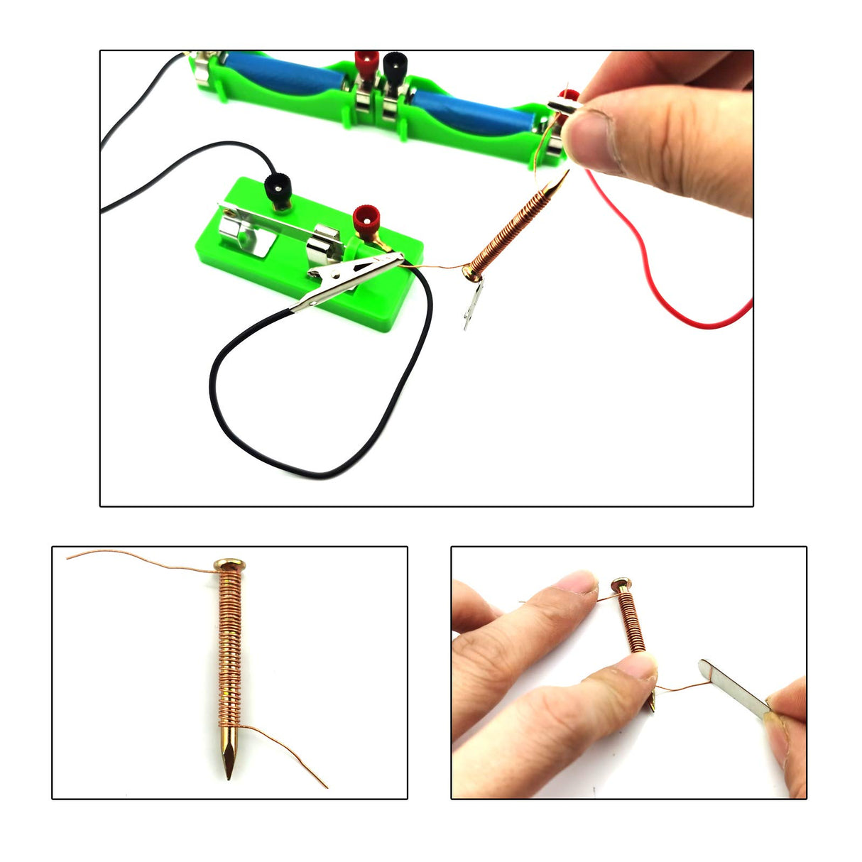 EUDAX DIY Physics Experiment Model Kit Electromagnetic Materials Electromagnet and Basic Electricity Discovery Circuit for School Lab Creative Educational Science Projects Teaching Equipment EUDAX