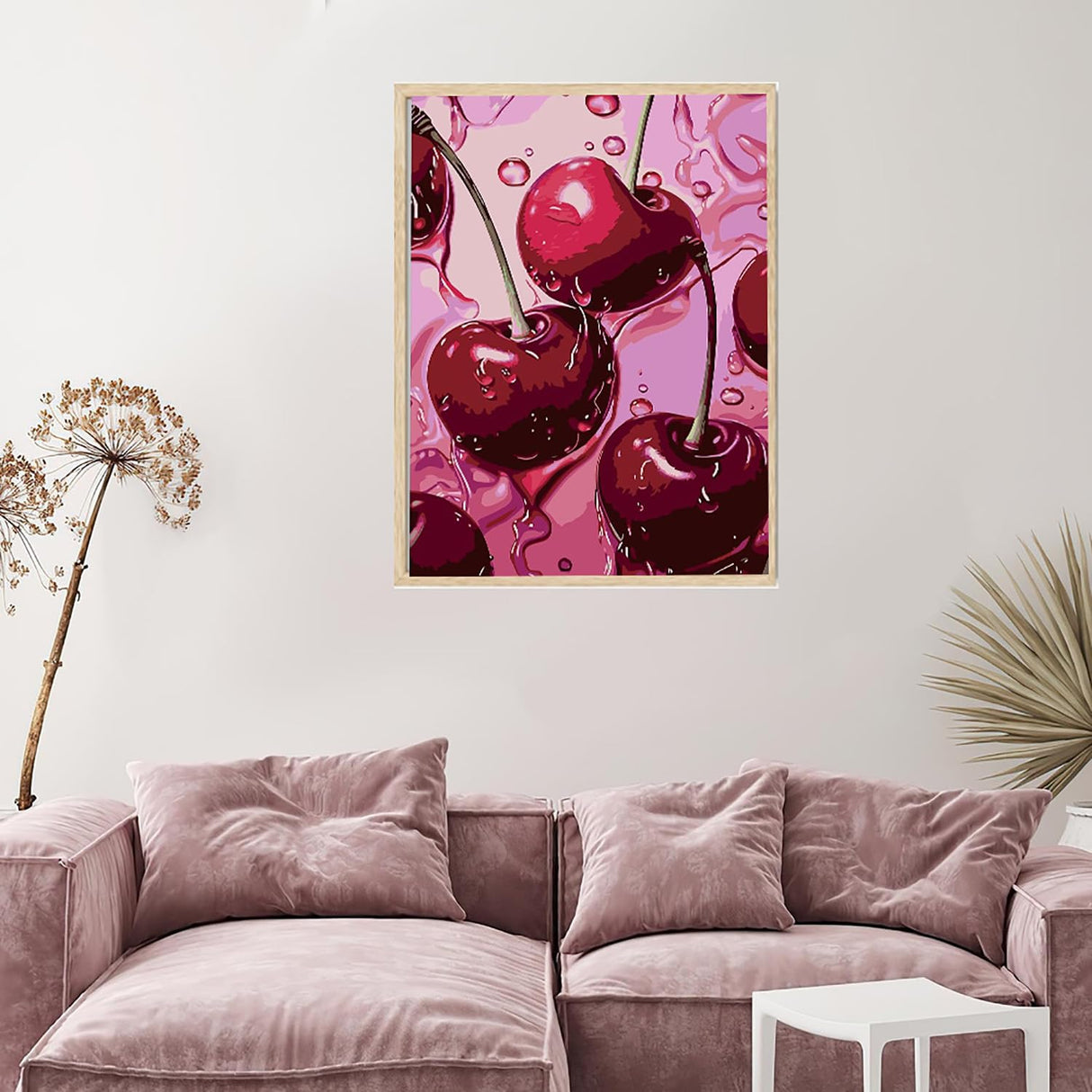 AIBOERL Cherry Diamond Art Kits for Adults,Cherry 5D Diamond Painting Kits for Adults Beginners,DIY Full Round Drill Diamond Dot Painting Gem Art Kits for Adult, Home Wall Decor 12x16Inch AIBOERL