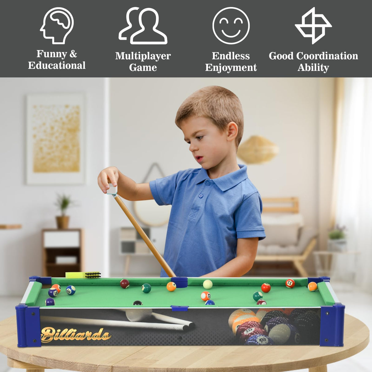 RAYKEEP 32” Mini Pool table, Removable Portable Billiards Table for Kids Adults, Compact and Space Saving Pool Table with 2 Cues, 16 Balls, Triangle, Chalk, Brush for Family Indoor Game(Green RAYKEEP