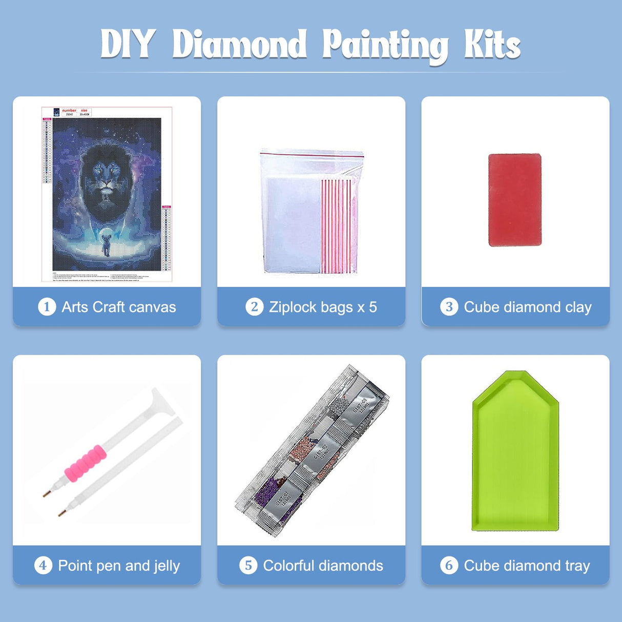GHHKUD Diamond Painting Kits Lions for Adults, DIY 5D Fantacy Diamond Painting, Full Drill Animals Diamond Art Kits Art Pictures for Relaxation Gifts Home Wall Decor 30x40cm GHHKUD