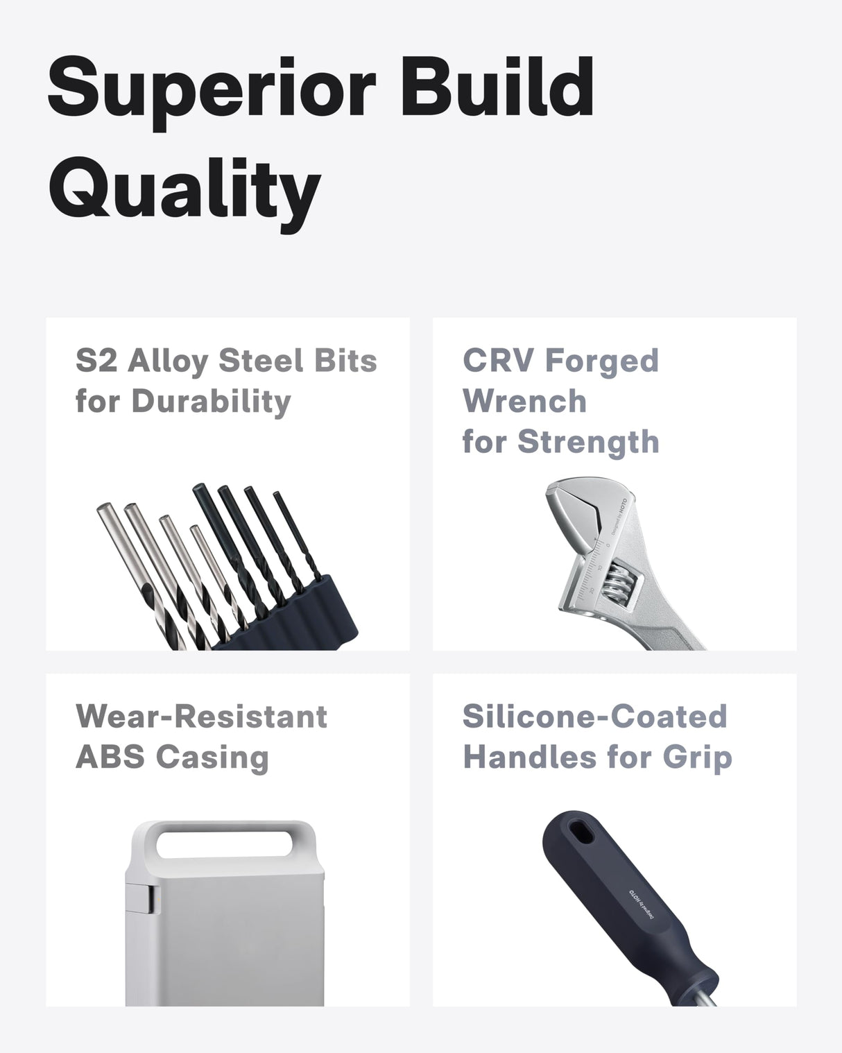 HOTO Cordless Brushless Drill Tool Set, Variable Speed, Hidden Buckle, Unique LED Screen, Intelligent Digital Display, Safe, Exquisite & Practical, High-end Drill Kit for Home/Daily Use HOTO