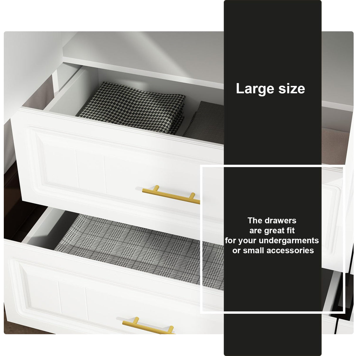 AIEGLE Modern 3-Door Armoire Wardrobe Closet with Drawers, White - 20.6"D x 47.2"W x 74.2"H AIEGLE