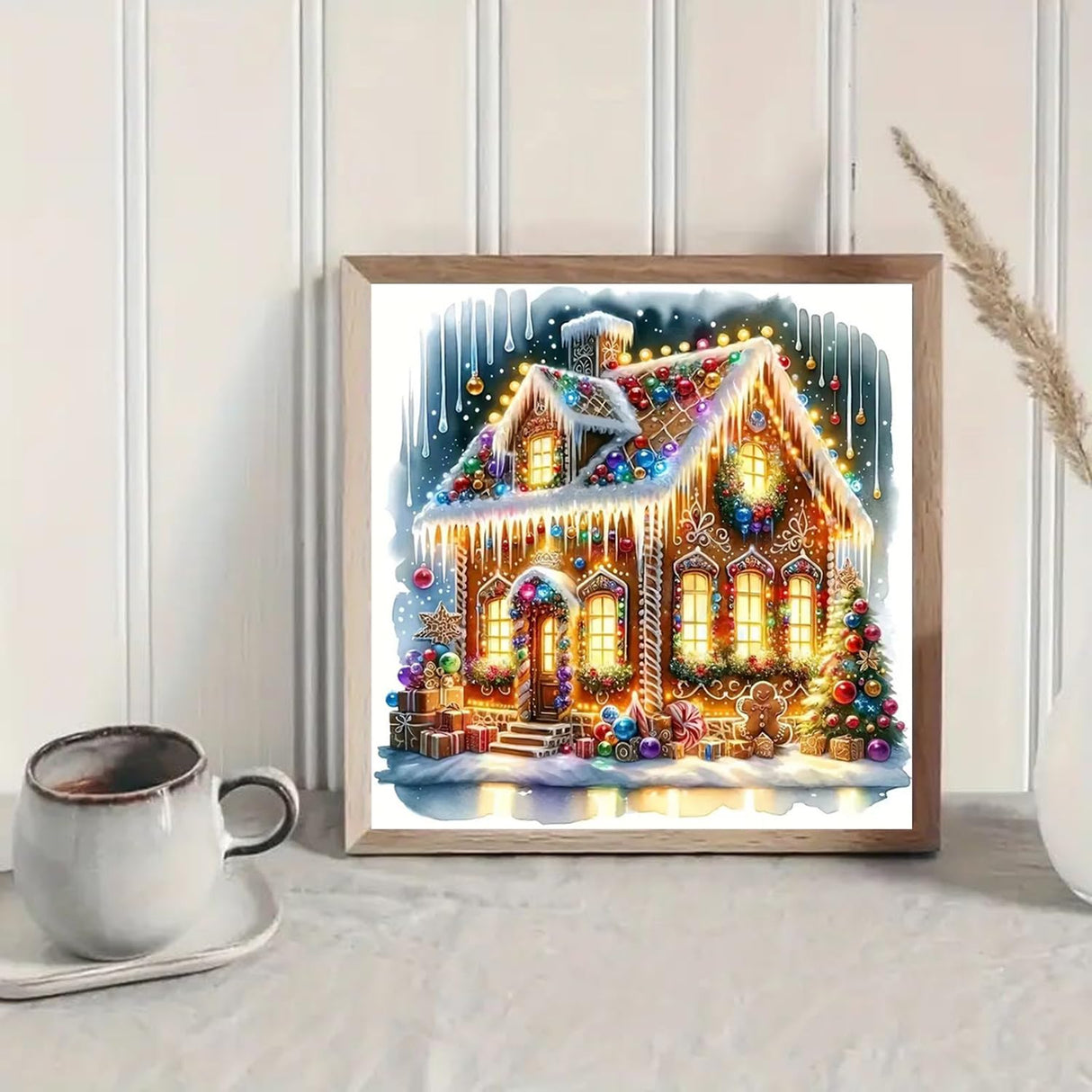 ZHUDENGXJL Winter Diamond Painting Kits for Adults,Christmas Glow Castle Diamond Art Kits for Beginner,DIY 5D Full Drill Gem Art with Painting Kit,Home Wall Decor 12x12 Inch ZHUDENGXJL