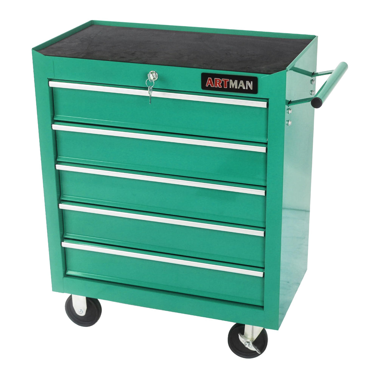 WTRAVEL Rolling Tool Chest with 5-Drawer Tool Box with Wheels Multifunctional Tool Cart Mechanic Tool Storage Cabinet for Garage, Warehouse, Workshop, Repair Shop (Green) WTRAVEL
