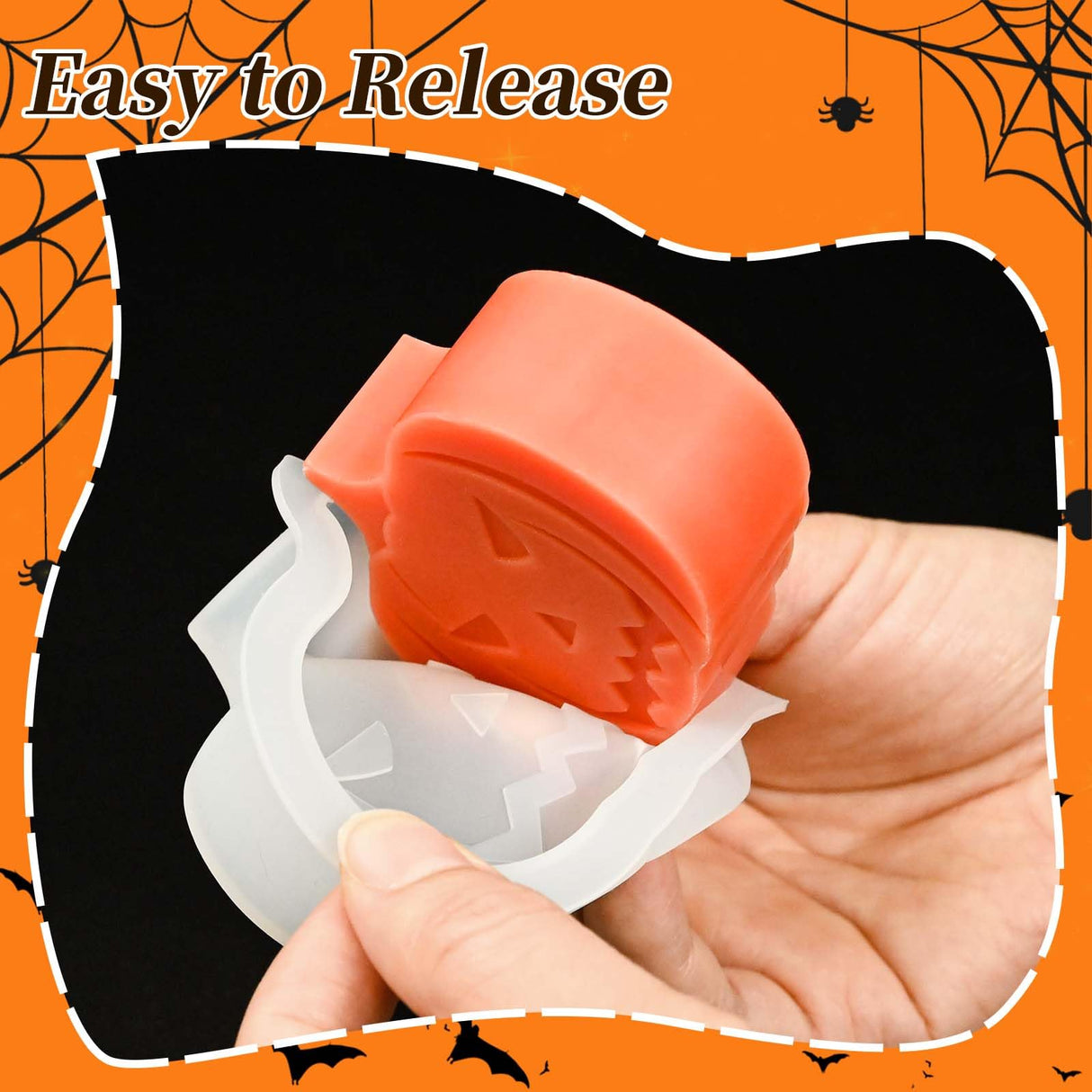 ZQYSING 7 Pack Halloween Candle Molds for Candle Making, Various Shapes Skull Spider Web Pumpkin Ghosts Bat Coffin Molds for Candles Wax Soap Clay Plaster Epoxy Resin Home Party Decorations ZQYSING