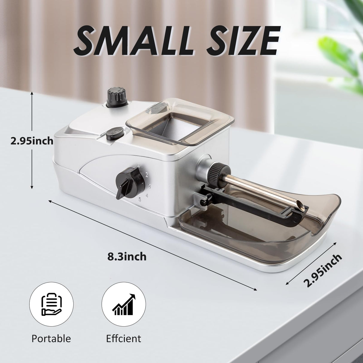 Electric Cigarette Rolling Machine, Automatic Cones Loader, Mini Portable Pre Rolled Cones Filling Maker, Automatic Roller, 308D Silver ASKJHKD