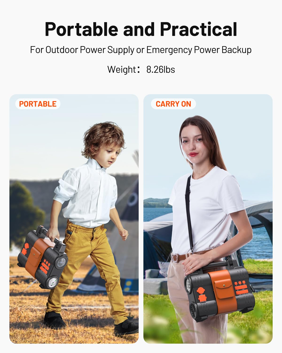 BROWEY Portable Power Station 300W(Peak 600W), 288Wh Solar Generator&USB-C PD100W, LiFePO4 Battery Backup, 110V Pure Sine Wave AC Outlet, for CPAP Outdoor Camping Travel Emergency Home Use BROWEY