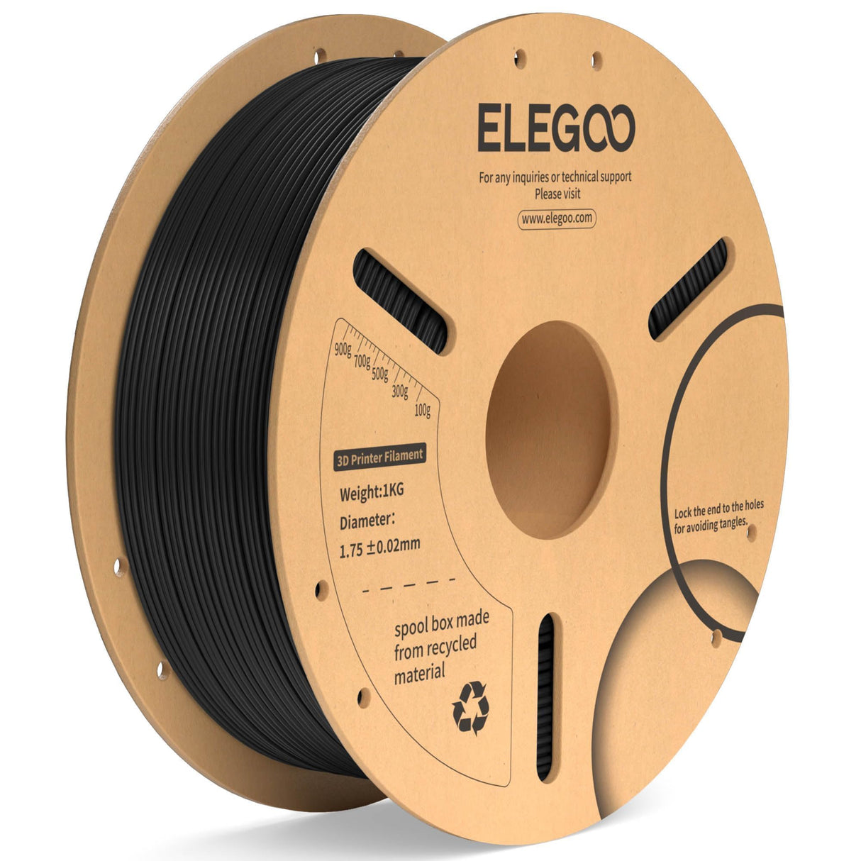 ELEGOO PLA Plus Filament 1.75mm Black 1KG, PLA+ Tougher and Stronger 3D Printer Filament Pro Dimensional Accuracy +/- 0.02mm, 1kg Spool(2.2lbs) Fits for Most FDM 3D Printers ELEGOO