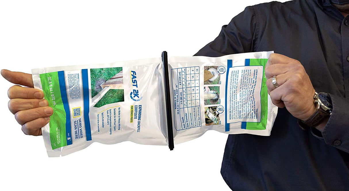 Fast 2K Fence Post Mix and Concrete Alternative and Replacement for Fence Post and Mail Post Installs. 32.8 oz Bag of Expanding Composite Footing Compound H.B. Fuller
