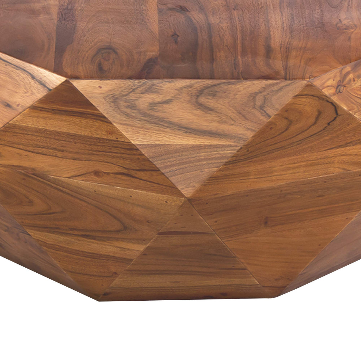 The Urban Port 33-Inch Diamond Shape Acacia Wood Coffee Table with Smooth Top, Dark Brown The Urban Port