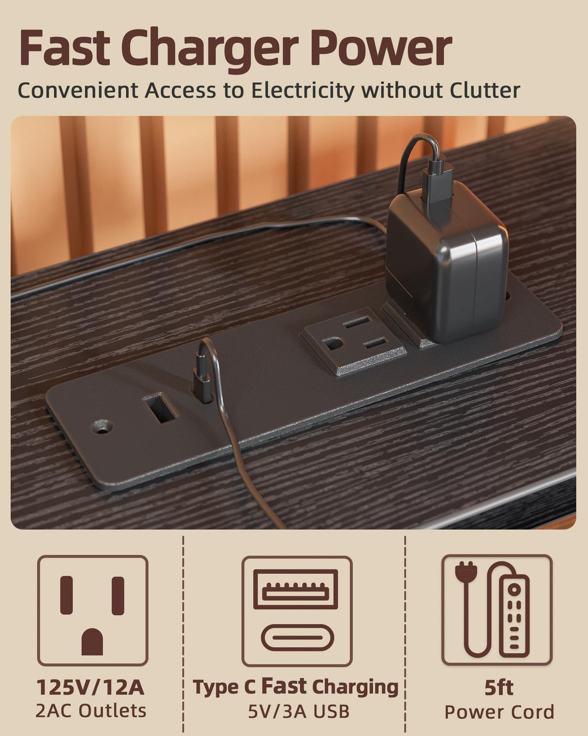 TIQLAB Computer Desk with Drawers and Power Outlets, 47 Inch Gaming Desk with LED Lights, Home Office Desk with Monitor Stand and Keyboard Tray, Study Writing Work Desk for Home Office, Black TIQLAB