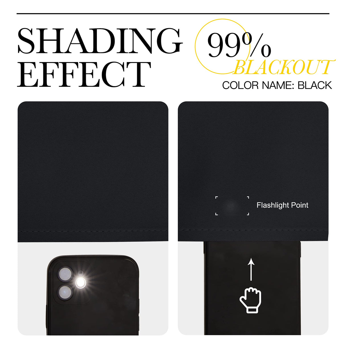 NICETOWN Halloween Pitch Black Solid Thermal Insulated Grommet Blackout Curtains/Drapes for Bedroom Window (2 Panels, 42 inches Wide by 63 inches Long, Black) NICETOWN