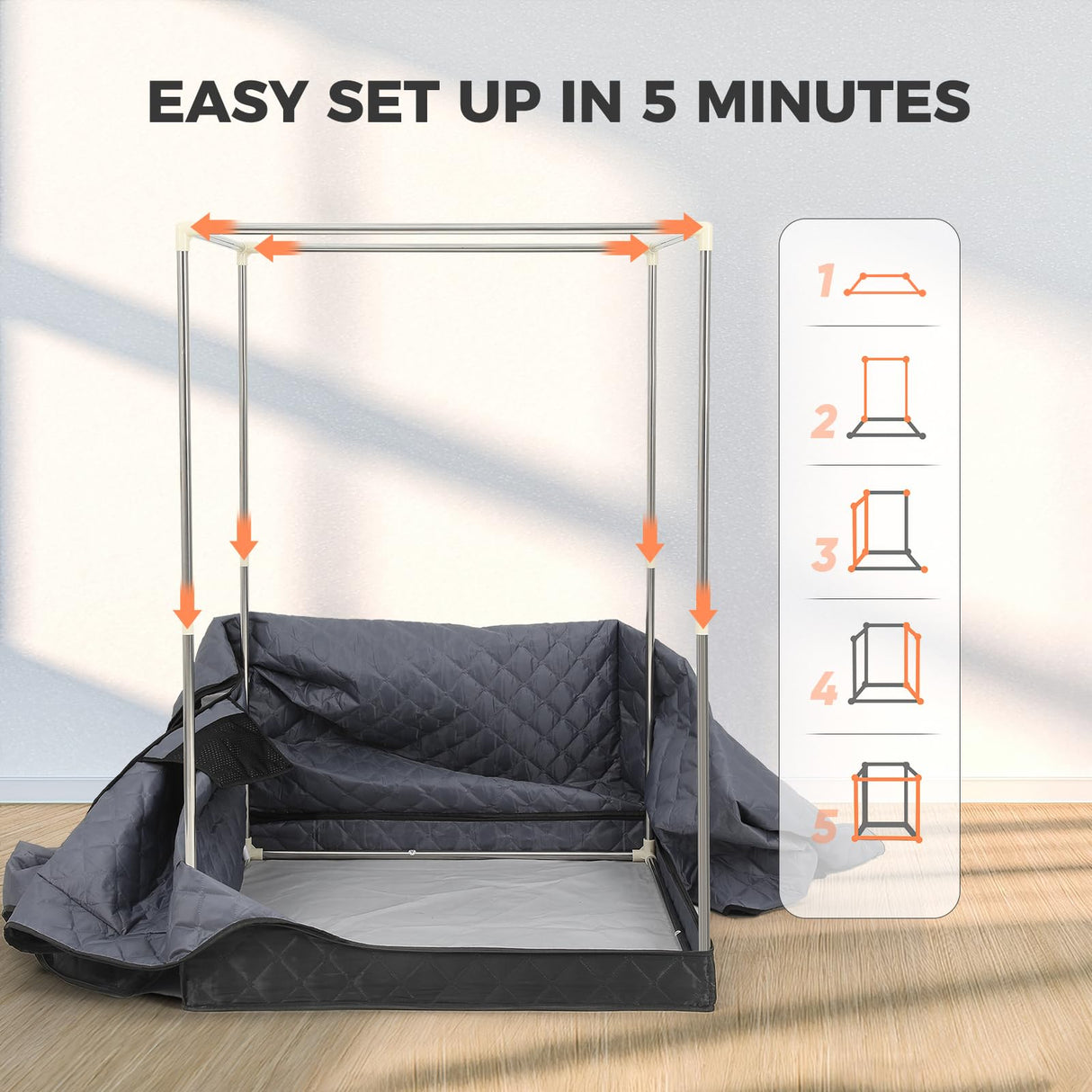 Upgraded Version Portable Sauna for Home Full Body Personal Sauna Steam Sauna Tent at Home Spa with 2.6L 1000W Steam Generator, 90 Minute Timer, Foldable Chair, Remote Control Included(Grey) Steupoek