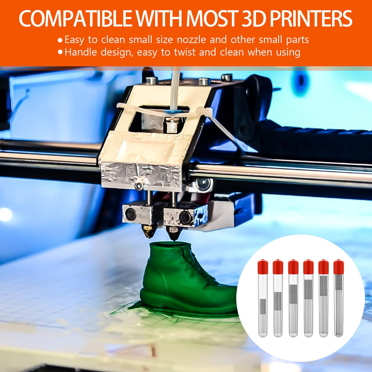 60 Pieces 3D Printer Nozzle Cleaning Kit,Stainless Steel Nozzle Cleaning Needles 3D Printer Tool Kit 3D Printer Nozzle Cleaner 3D Printer Accessories (Diameter 0.15/0.2/0.25/0.3/0.35/0.4mm) Mozeat Lens