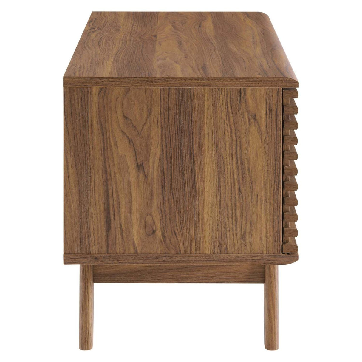 Modway Render Mid-Century Modern 37" Vinyl Record Display Stand in Walnut, 37 Inch Modway