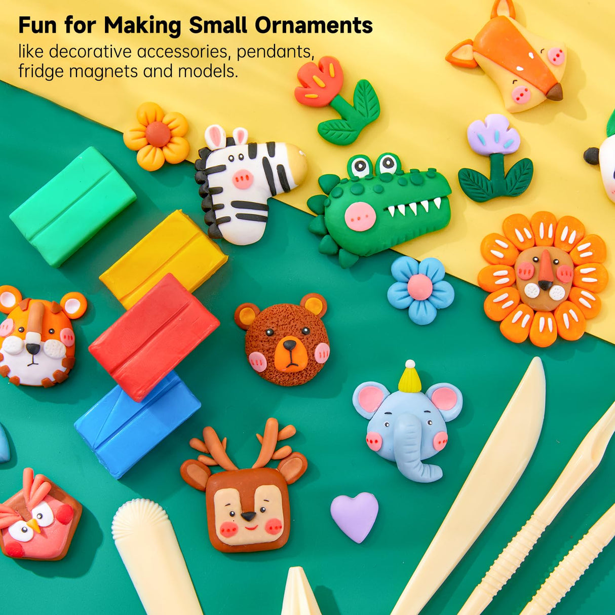 Shuttle Art 117 PCS Small Block Polymer Clay Kit, 95 Unique Colors & Extra Basic Colors, 5 Modeling Clay Tools, Non-Toxic, Non-Sticky, DIY Art Craft Gift for Kids Beginners Shuttle Art