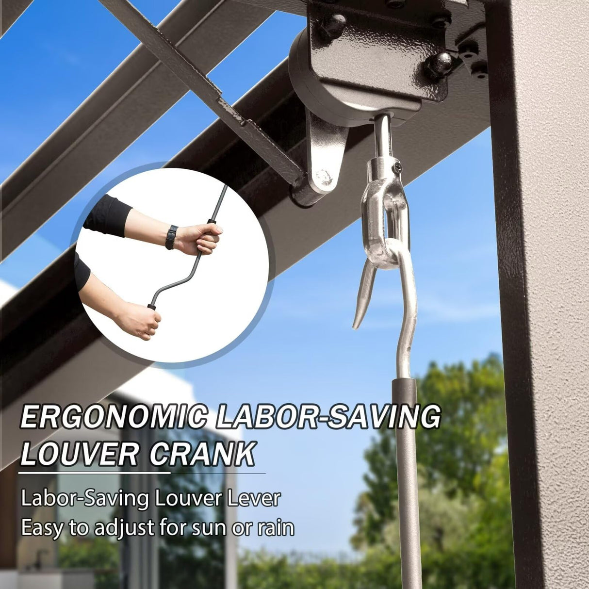 Domi Outdoor Louvered Pergola 10x20FT with Adjustable Steel Roof, Outdoor Aluminum Frame Rainproof Pergola for Backyard, Garden and Lawn,Brown domi outdoor living