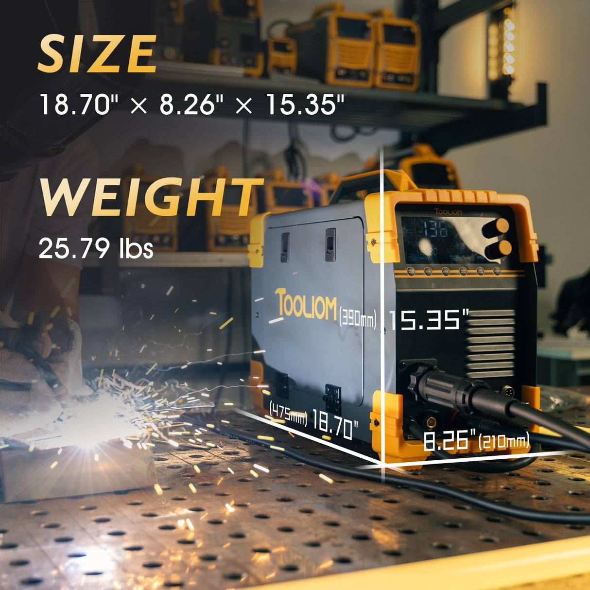 TOOLIOM MIG/TIG/CUT/Stick Welder 5 in 1 Multiprocess Welding Machine 110/220V Dual Voltage Aluminum Welding Machine Spool Gun Compatible TOOLIOM