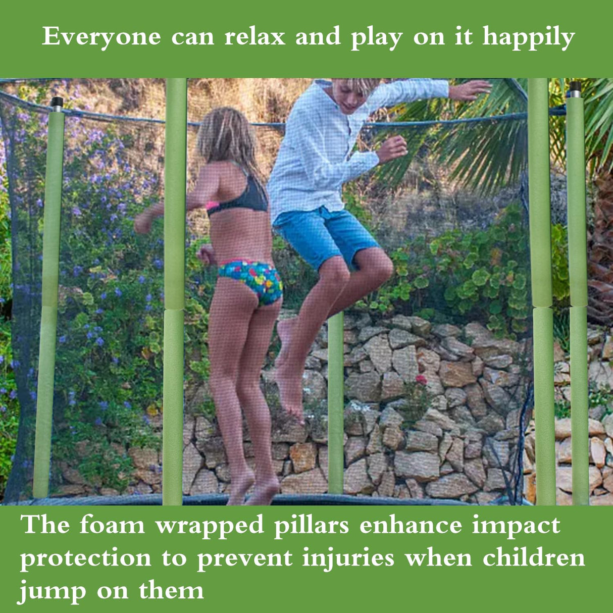 Universal Trampoline Poles, Replacement Poles with Clamp and Hardware and Enclosure Pole Connecters and Screws and Bolts, Pole Caps Fits Most Trampoline JEVEZEE