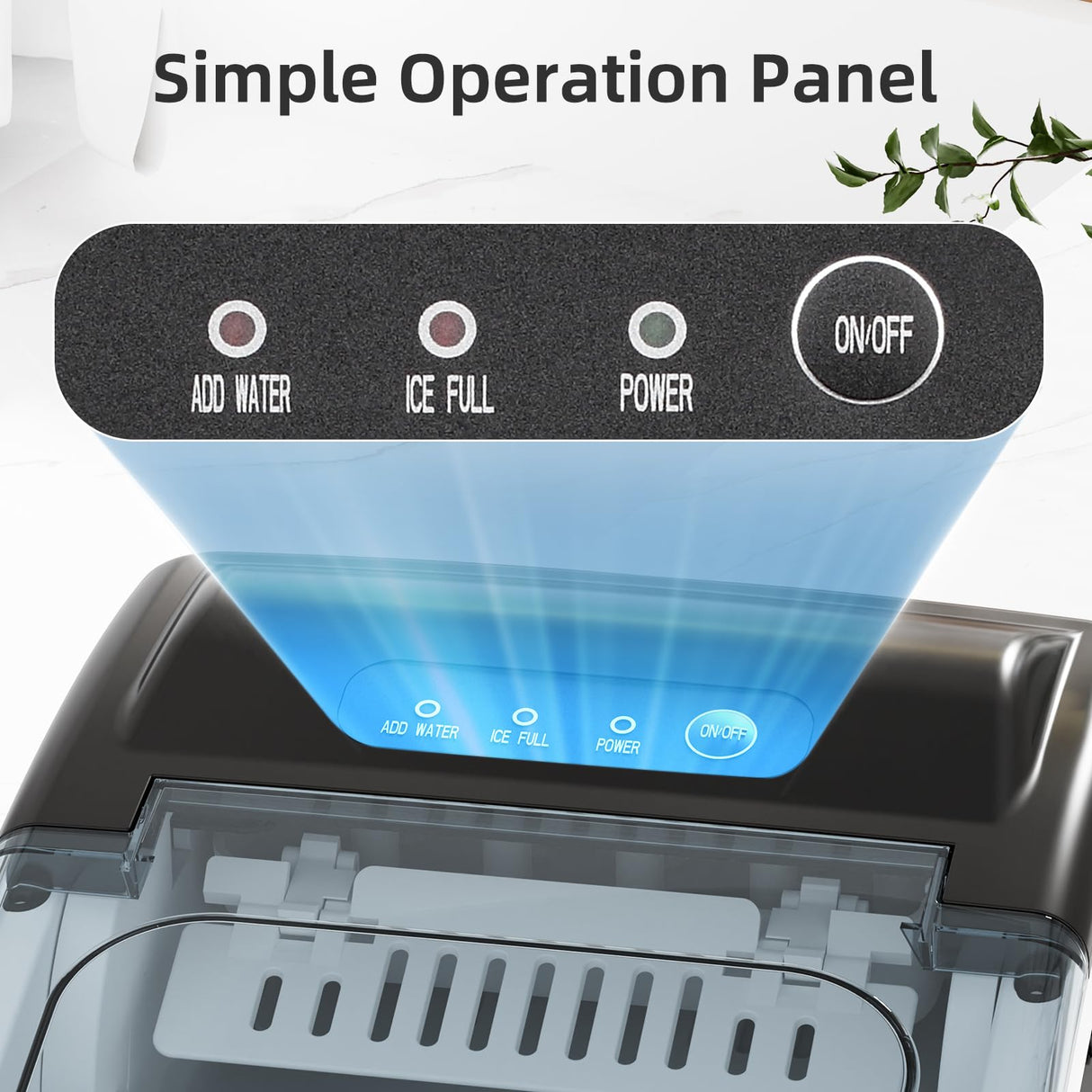 Antarctic Star Ice Maker Countertop, Portable Ice Machine with Carry Handle, 26Lbs Per Day, 9 Cubes Ready in 6 Mins, Self-Cleaning Ice Makers with Ice Scoop and Basket for Kitchen/Office/Party (Black) Antarctic Star