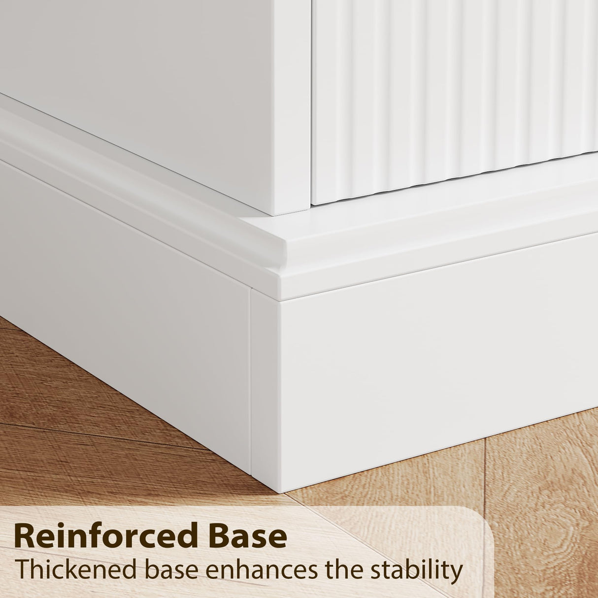 HOSTACK White Dresser, Modern 6 Drawer Double Dresser, Wide Dresser Chest of Drawers with Wavy Pattern | Handleless Deep Drawers, Wood Storage Dresser Cabinet for Living Room, Hallway, Entryway, White HOSTACK