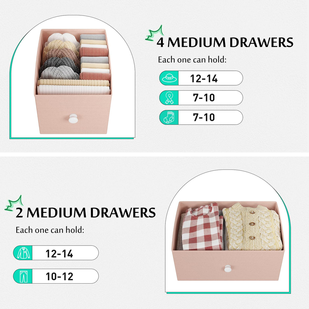 EnHomee Pink Dresser for Bedroom with 6 Drawers, Wide Dressers & Chests of Drawers, Fabric Dresser, TV Stand for Bedroom, Closet, Hallway, Pink EnHomee