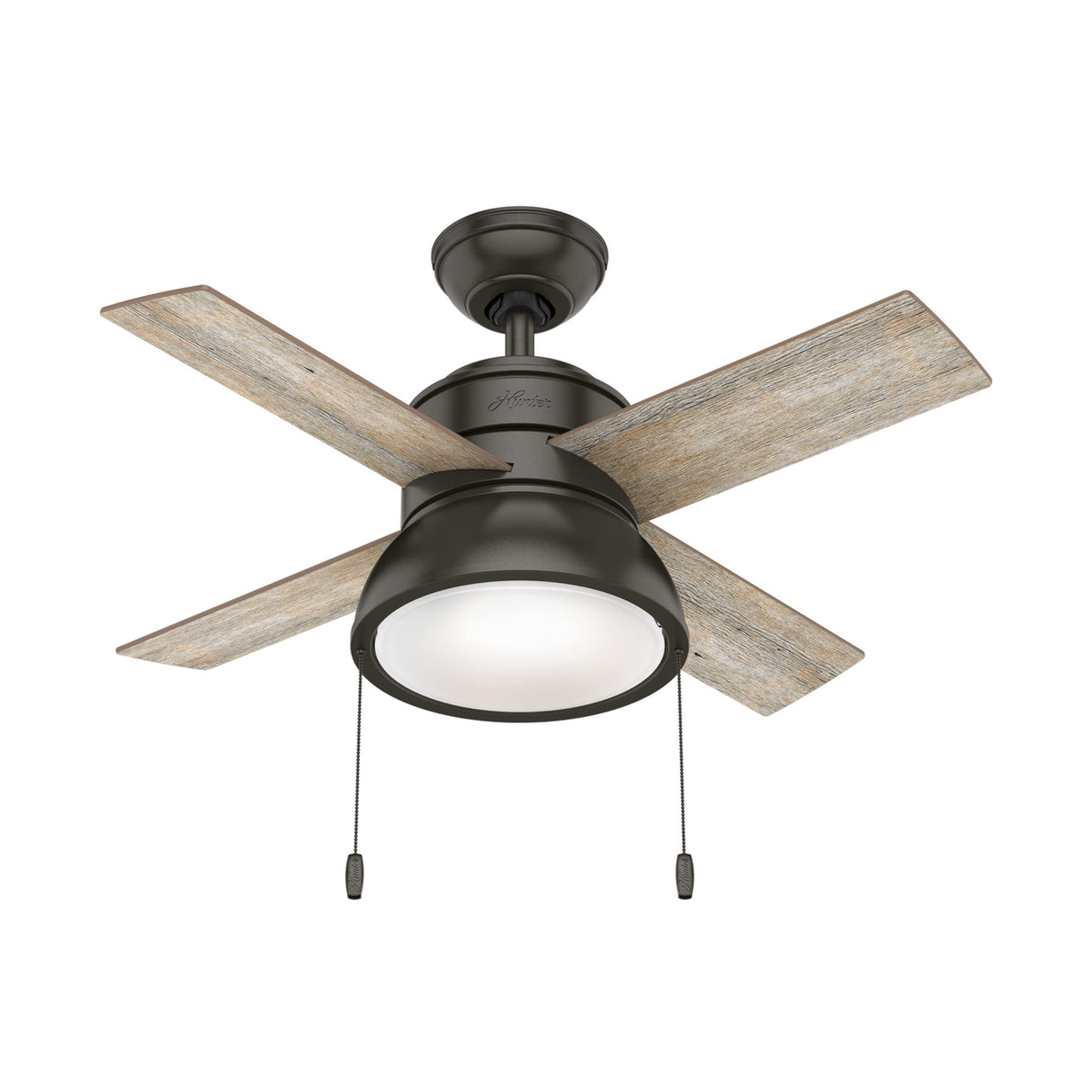 Hunter Fan Company 59387 Hunter 36" Loki LED Light Ceiling Fan, Noble Bronze Finish Hunter