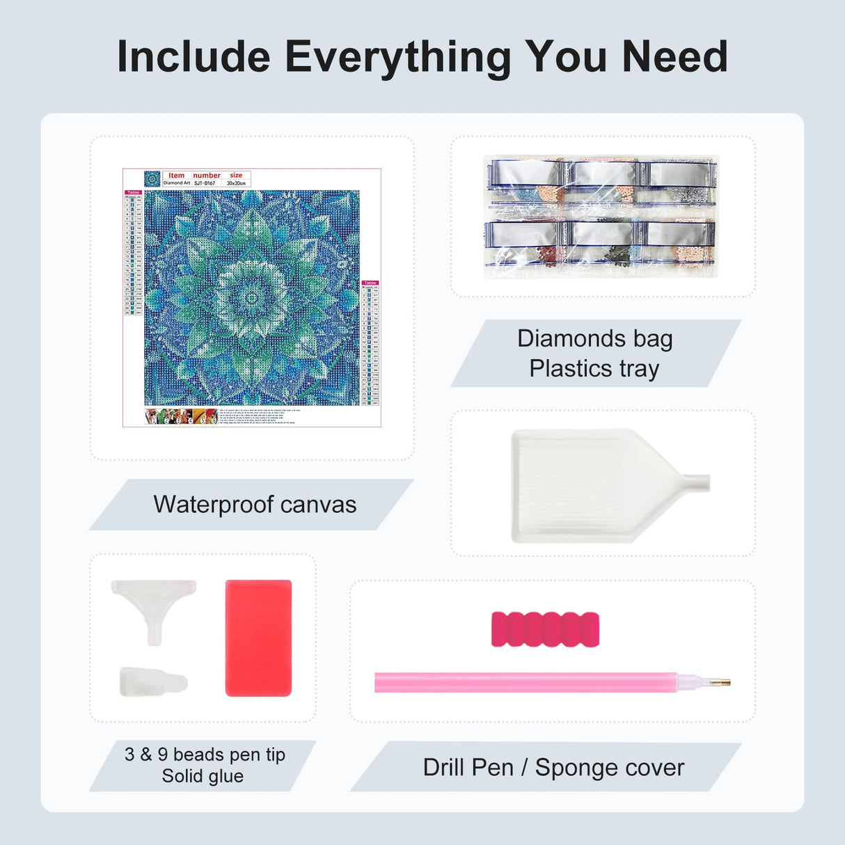 SJUTOUCI Mandala Diamond Art Kits for Adults, Diamond Painting Kits for Beginners, 5D Round Diamond Dots Gem Craft Art for Home Wall Decor 12x12 inch SJUTOUCI