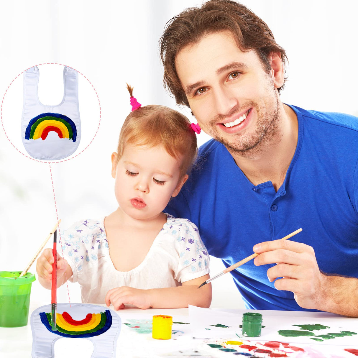 Geyoga 20 Pieces Sublimation Blanks White Bibs for Baby Decorating Washable Reusable Fabric Bibs (White) Geyoga