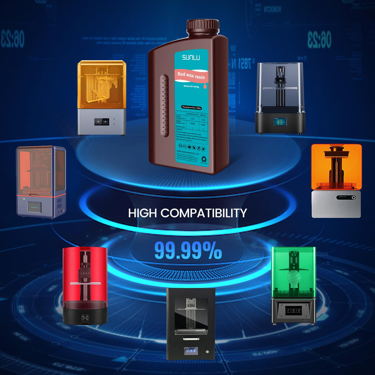 SUNLU 10K Red Wax 3D Printer Resin, Detail 3D Printing, High Precision, Fit Most LCD Printer, 2000G Red Wax Resin SUNLU