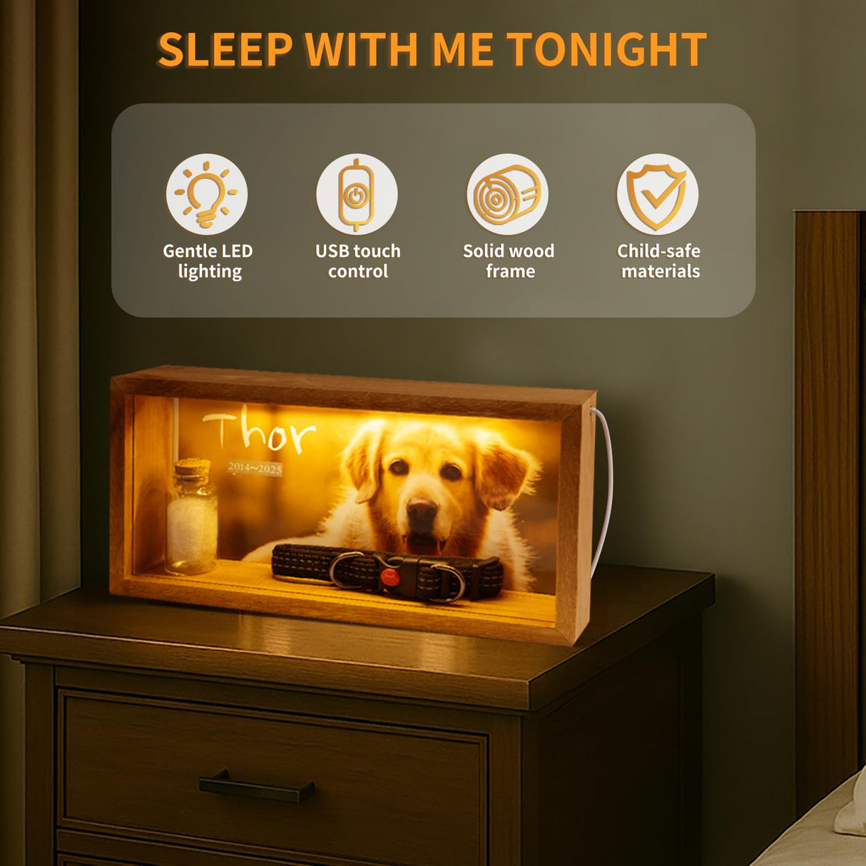 Jettiplex Dog Memorial Shadow Box - Pet Loss Gift with Paw Print Kit, Sympathy Keepsake for Rainbow Bridge, Display Case for Dog Urns(Special 10-inch) Jettiplex