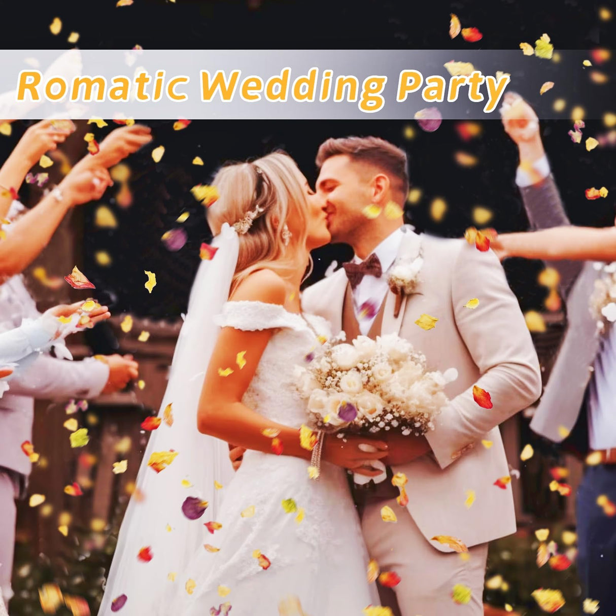 20+ Cups Real Rose Petals Biodegradable Wedding Flower Confetti, 2 QT Mixed Yellow Purple Pink Dried Roses Petals for Wedding Proposal Bath Valentine's Day Party Flower Girl Oning